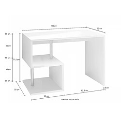 Avis Alter Esse bureau moderne pour bureau et étude avec étagère, Made in Italy, Table d'ordinateur, bureau PC, cm 100x50h78, couleur blanc brillant