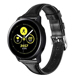 Bracelet en cuir véritable 22 mm, noir pour votre Samsung Galaxy Watch3 45mm/Huawei Watch GT 2 Pro