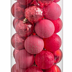 BigBuy Christmas Boules de Noël Rouge Plastique 6 x 6 x 6 cm (40 Unités)