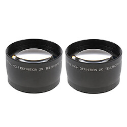 2 Pièces 58mm 2x Grossissement Téléobjectif Pour Nikon Sony Appareils Photo