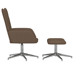 Avis vidaXL Chaise de relaxation avec tabouret Marron Tissu