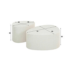 Acheter Lisa Design Mahara - lot de 2 tables basses - en marbre composite blanc - 81 et 49 cm