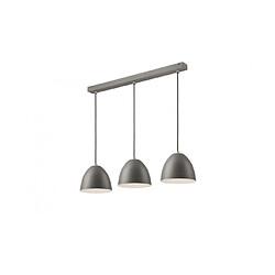 Lumière Suspension Livia Acier Argent 3 ampoules 66cm