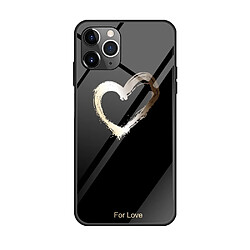 Wewoo Coque Rigide Pour iPhone 11 étui en verre coloré peint amour noir