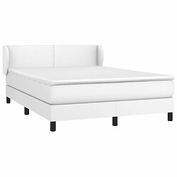 Avis Maison Chic Lit Adulte - Lit simple Lit à sommier tapissier avec matelas moelleux - Meuble de Chambre Blanc 140x200cm Similicuir -MN11788