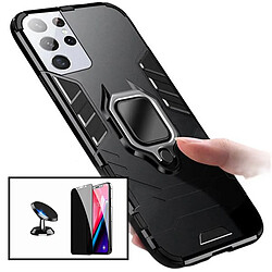 PHONECARE Kit Verre Trempé 5D Anti-Spy + Coque 3X1 Military Defender + Support de Voiture Magnétique - Samsung Galaxy S21 Ultra 5G