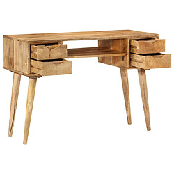 Avis Helloshop26 Bureau table poste de travail meuble d'ordinateur informatique étude avec tiroirs 110 x 47 x 76 cm bois de manguier solide brun 02_0023462