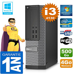 PC DELL 7020 SFF Core I3-4130 Ram 4Go Disque 500 Go Graveur DVD Wifi W7 - Occasion