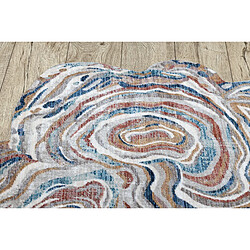 RUGSX Tapis TINE 75312A Arbre Bois - moderne, forme irrégulière terre cuite bleu 195x290 cm pas cher