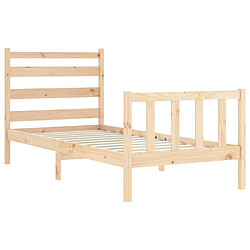 Maison Chic Cadre/structure de lit avec tête de lit pour adulte - Lit Moderne Chambre 90x200 cm bois massif -MN84399 pas cher