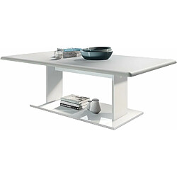 Mpc Table De Salon Table Basse En Blanc Avec Plateau De Dessus En Blanc Mat 40 X 120 X 70