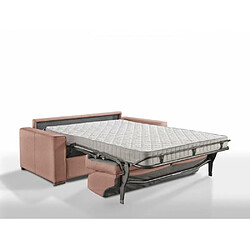 Avis Inside 75 Canapé convertible 3 places EXCELLENCE 140 cm sommier lattes matelas MEMORY 18 cm inclus velours orange