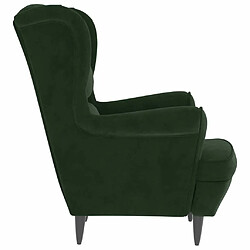 Acheter Maison Chic Fauteuil relax,Chaise pour salon vert foncé velours -MN21179