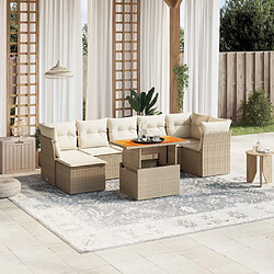 vidaXL Salon de jardin avec coussins 8 pcs beige résine tressée