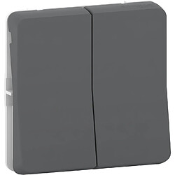 bouton poussoir - double - gris - composable - schneider electric mur35326