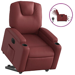 vidaXL Fauteuil inclinable électrique rouge bordeaux similicuir