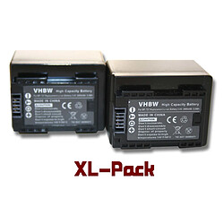 vhbw set de 2 batteries 2400mAh pour caméscope Canon Legria HF M52, HFM56, HF M506, HF R38, HF R306, HF R46, HF R48, HF R406