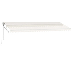 Acheter Maison Chic Auvent automatique de porte,store banne,Marquise Brise-soleil avec capteur de vent et LED 600x300 cm Crème -GKD42238