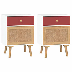 Maison Chic Lot de 2 Tables de chevet - Tables de Nuit blanc 40x30x55 cm bois d'ingénierie