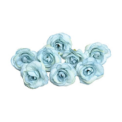 Wewoo Fleurs Artificielles 10 Ensembles 4cm Fleur Artificielle Soie Rose Tête De Pour La Maison De Noce Décoration Bleu