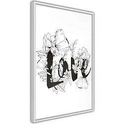 Paris Prix Affiche Murale Encadrée Blossoming Love 20 x 30 cm Blanc