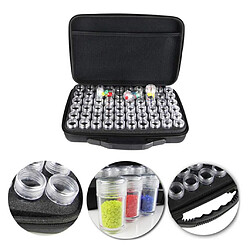 60 Bouteilles 5D Diamant Peinture Sac De Rangement Bricolage Conteneur Outils Kit Cas Noir