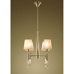 Luminaire Center Suspension Tiffany 4+4 Ampoules E14+G9, doré avec Abat jour bronzes & cristal transaparent