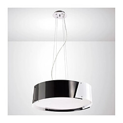 Luminaire Center Suspension Dakota Small 4 Ampoules chrome poli/noir & arylique blanc