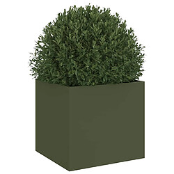 Avis vidaXL Jardinière vert olive 32x30x29 cm acier