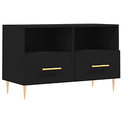 Maison Chic Meuble TV scandinave - Banc TV pour salon Noir 80x36x50 cm Bois d'ingénierie -MN10470