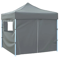 vidaXL Tente de réception escamotable avec 4 parois 3x3 m Anthracite