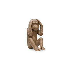 ICONIK INTERIOR Figurine Décorative Design - Singe Sourd - Sapiens Marron