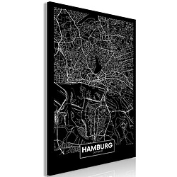 Artgeist Tableau - Dark Map of Hamburg (1 Part) Vertical [20x30]