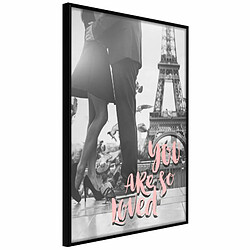 Paris Prix Affiche Murale Encadrée Love in Paris 20 x 30 cm Noir