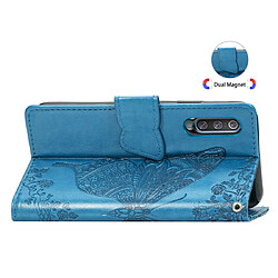 Wewoo Housse Coque Étui en cuir à rabat horizontal Butterfly Love Flowers gaufrage pour Galaxy A50avec porte-cartes et porte-cartesainsi que portefeuille et lanière bleu