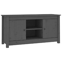 vidaXL Meuble TV Gris 103x36,5x52 cm Bois de pin massif