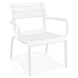 Alterego Chaise de jardin avec accoudoirs 'AROMA' blanche en matière plastique