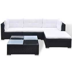 Avis Maison Chic Salon de jardin 5 pcs + coussins - Mobilier/Meubles de jardin - Table et chaises d'extérieur Résine tressée Noir -MN92179