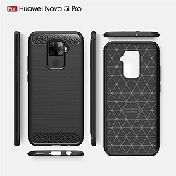 Wewoo Coque Souple TPU en fibre de carbone pour Huawei Nova 5i Pro Noir pas cher