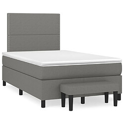 Maison Chic Lit Adulte - Lit simple Lit à sommier tapissier avec matelas moelleux - Meuble de Chambre - Gris foncé 120x200cm Tissu -MN31580