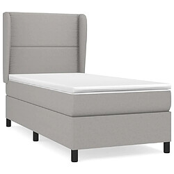 vidaXL Sommier à lattes de lit avec matelas Gris clair 80x200 cm Tissu