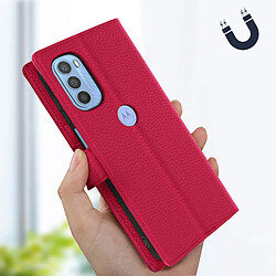 Avizar Housse Motorola Moto G31 et G41 Clapet Portefeuille Stand Vidéo rose pas cher