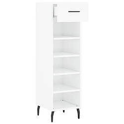 Maison Chic Armoire à chaussure 30x35x105 cm,Meuble à Chaussures Blanc brillant Bois ingénierie -MN86088 pas cher