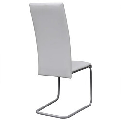 Acheter vidaXL Chaises à manger cantilever lot de 6 blanc similicuir