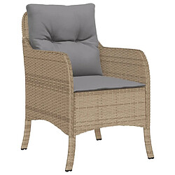 Avis vidaXL Chaises de jardin avec coussins lot de 2 mélange beige rotin