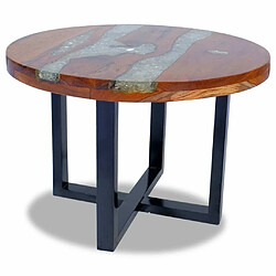 Maison Chic Tabls basse,Table Console pour salon Teck Résine 60 cm -MN40863 pas cher