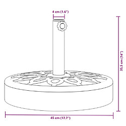 vidaXL Base de parasol pour mâts Ø38 / 48 mm 25 kg rond pas cher