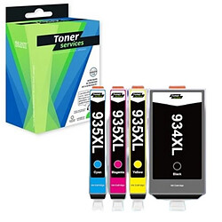 TONER SERVICES Compatible HP 934XL/935XL Pack 4 cartouches Noir, cyan, magenta, jaune