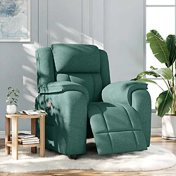 vidaXL Fauteuil inclinable électrique Vert foncé Tissu