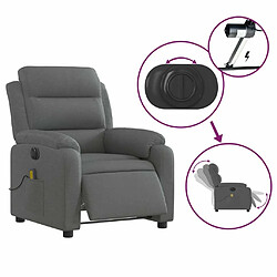 Maison Chic Fauteuil Relax pour salon, Fauteuil inclinable de massage électrique gris foncé tissu -GKD31044 pas cher